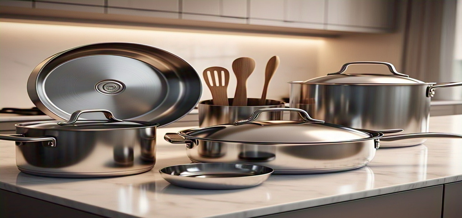 A variety of kitchenware items displayed on a table